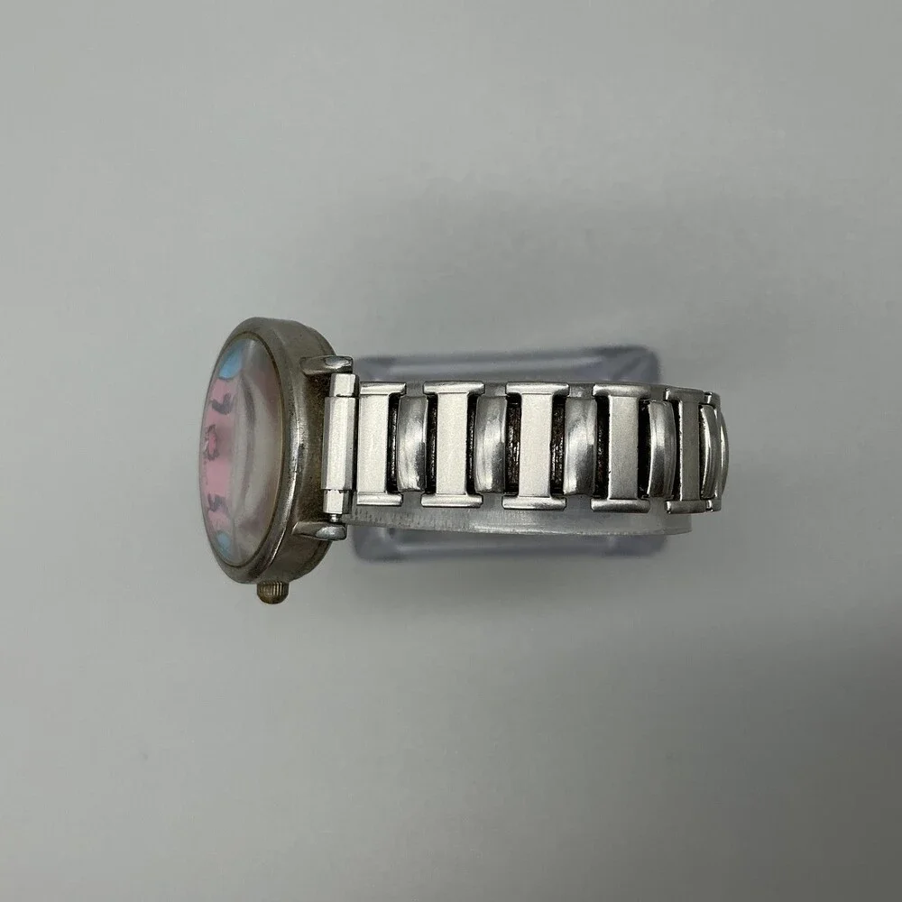 Dingbats PP00070 Womens Watch 29mm Pink Pig Dial Silver Tone New Battery